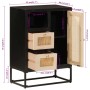 Iron and solid black mango wood sideboard 55x30x76 cm by , Lockers and storage cabinets - Ref: Foro24-372001, Price: 136,81 €...