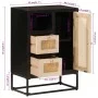 Iron and solid black mango wood sideboard 55x30x76 cm by , Lockers and storage cabinets - Ref: Foro24-372001, Price: 135,28 €...
