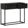 Mesa consola madera maciza de mango y hierro negro 90x30x76 cm by , Lockers and storage cabinets - Ref: Foro24-372008, Price:...