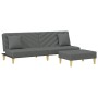 2-seater sofa bed with pillows and stool in dark gray fabric by , Sofas - Ref: Foro24-3216256, Price: 301,30 €, Discount: %