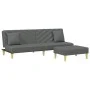 2-seater sofa bed with pillows and stool in dark gray fabric by , Sofas - Ref: Foro24-3216256, Price: 296,51 €, Discount: %