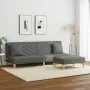 2-seater sofa bed with pillows and stool in dark gray fabric by , Sofas - Ref: Foro24-3216256, Price: 296,51 €, Discount: %