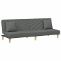 2-seater sofa bed with pillows and stool in dark gray fabric by , Sofas - Ref: Foro24-3216256, Price: 301,30 €, Discount: %