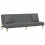 2-seater sofa bed with pillows and stool in dark gray fabric by , Sofas - Ref: Foro24-3216256, Price: 296,51 €, Discount: %