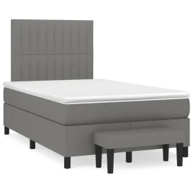 Box spring bed with dark gray fabric mattress 120x190 cm by , Beds and slatted bases - Ref: Foro24-3270370, Price: 441,34 €, ...