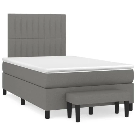 Box spring bed with dark gray fabric mattress 120x190 cm by , Beds and slatted bases - Ref: Foro24-3270370, Price: 441,34 €, ...