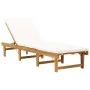 Folding sun lounger with solid acacia wood cushion by vidaXL, Loungers - Ref: Foro24-46490, Price: 266,96 €, Discount: %