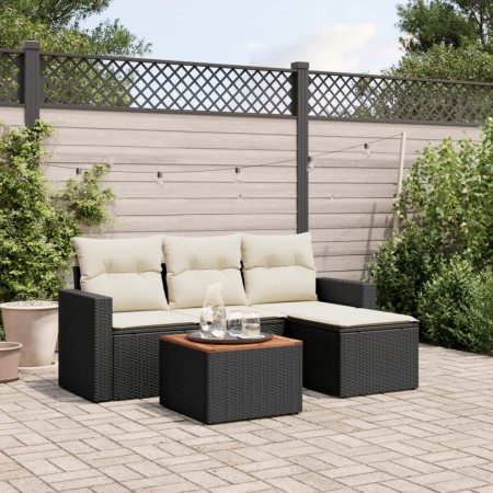 5-teiliges Gartenmöbel-Set und schwarze synthetische Rattankissen von , Gartensets - Ref: Foro24-3256420, Preis: 292,00 €, Ra...