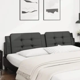 Gepolstertes Bettkopfteil aus schwarzem Kunstleder, 200 cm von , Kopf- und Fußteile - Ref: Foro24-374883, Preis: 55,76 €, Rab...