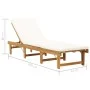 Folding sun lounger with solid acacia wood cushion by vidaXL, Loungers - Ref: Foro24-46490, Price: 266,96 €, Discount: %