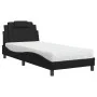 Bed with black synthetic leather mattress 90x200 cm by , Beds and slatted bases - Ref: Foro24-3208768, Price: 286,20 €, Disco...