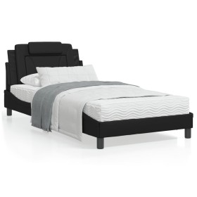 Bett mit schwarzer Kunstledermatratze 100x200 cm von , Betten und Lattenroste - Ref: Foro24-3208775, Preis: 266,09 €, Rabatt: %