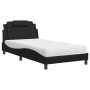 Cama con colchón cuero sintético negro 100x200 cm de , Camas y somieres - Ref: Foro24-3208775, Precio: 266,09 €, Descuento: %
