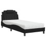 Bett mit schwarzer Kunstledermatratze 90x190 cm von , Betten und Lattenroste - Ref: Foro24-3208761, Preis: 261,28 €, Rabatt: %