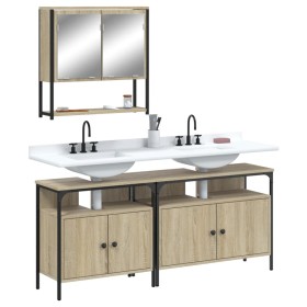3-teiliges Badmöbelset aus Sonoma-Eichensperrholz von , Badezimmermöbel - Ref: Foro24-3214666, Preis: 179,42 €, Rabatt: %