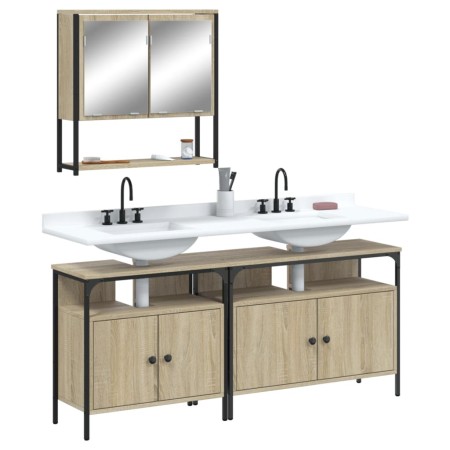 3-teiliges Badmöbelset aus Sonoma-Eichensperrholz von , Badezimmermöbel - Ref: Foro24-3214666, Preis: 179,42 €, Rabatt: %