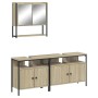 Set de muebles de baño 3 pzas madera contrachapada roble Sonoma de , Muebles de baño - Ref: Foro24-3214666, Precio: 179,42 €,...