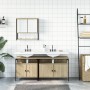Set de muebles de baño 3 pzas madera contrachapada roble Sonoma