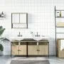 Set de muebles de baño 3 pzas madera contrachapada roble Sonoma de , Muebles de baño - Ref: Foro24-3214666, Precio: 168,83 €,...
