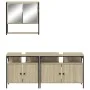 Set de muebles de baño 3 pzas madera contrachapada roble Sonoma de , Muebles de baño - Ref: Foro24-3214666, Precio: 168,83 €,...