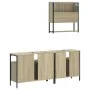 Set de muebles de baño 3 pzas madera contrachapada roble Sonoma de , Muebles de baño - Ref: Foro24-3214666, Precio: 168,83 €,...