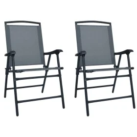Klappbare Gartenstühle 2 Stück Textilene grau von vidaXL, Gartenstühle - Ref: Foro24-47922, Preis: 84,85 €, Rabatt: %