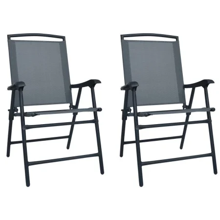 Klappbare Gartenstühle 2 Stück Textilene grau von vidaXL, Gartenstühle - Ref: Foro24-47922, Preis: 84,85 €, Rabatt: %