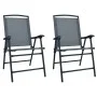 Folding garden chairs 2 units gray textilene by vidaXL, Garden chairs - Ref: Foro24-47922, Price: 87,88 €, Discount: %