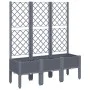 Planter with gray PP trellis 120x40x142 cm by , Pots and planters - Ref: Foro24-367926, Price: 94,86 €, Discount: %