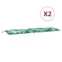Garden bench cushions 2 pcs fabric leaf print 180x50x7 cm by , Cushions for chairs and sofas - Ref: Foro24-379098, Price: 57,...