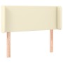 Cabecero de cuero sintético color crema 93x16x78/88 cm