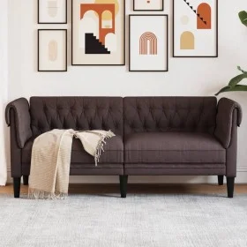 Chesterfield 2 seater sofa dark brown fabric by , Sofas - Ref: Foro24-372550, Price: 299,62 €, Discount: %