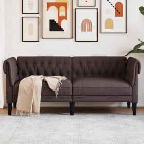 Chesterfield 2-Sitzer-Sofa aus dunkelbraunem Stoff von , Sofas - Ref: Foro24-372550, Preis: 305,34 €, Rabatt: %