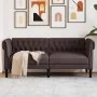 Sofá Chesterfield de 2 plazas tela marrón oscuro de , Sofás - Ref: Foro24-372550, Precio: 299,62 €, Descuento: %
