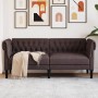 Sofá Chesterfield de 2 plazas tela marrón oscuro de , Sofás - Ref: Foro24-372550, Precio: 305,34 €, Descuento: %