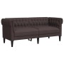Sofá Chesterfield de 2 plazas tela marrón oscuro de , Sofás - Ref: Foro24-372550, Precio: 305,34 €, Descuento: %