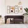 Sofá Chesterfield de 2 plazas tela marrón oscuro de , Sofás - Ref: Foro24-372550, Precio: 299,62 €, Descuento: %