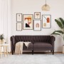 Sofá Chesterfield de 2 plazas tela marrón oscuro de , Sofás - Ref: Foro24-372550, Precio: 305,34 €, Descuento: %