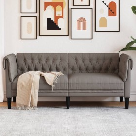 Sofá Chesterfield de 2 plazas tela gris taupe de , Sofás - Ref: Foro24-372552, Precio: 253,77 €, Descuento: %