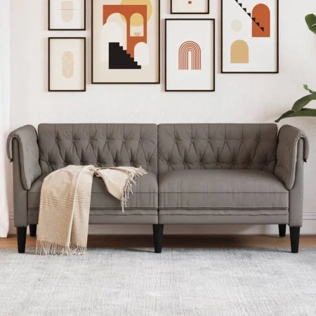 Chesterfield 2-seater sofa taupe gray fabric by , Sofas - Ref: Foro24-372552, Price: 249,99 €, Discount: %