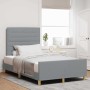 Estructura de cama con cabecera Gris claro 120 x 200 cm tela