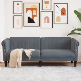 Dunkelgraues 3-Sitzer-Sofa aus Samt von , Sofas - Ref: Foro24-372586, Preis: 285,03 €, Rabatt: %