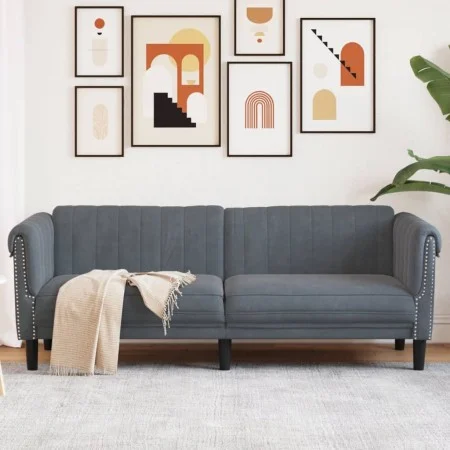 Dunkelgraues 3-Sitzer-Sofa aus Samt von , Sofas - Ref: Foro24-372586, Preis: 281,85 €, Rabatt: %