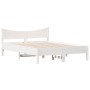 Solid white pine wood bed frame 140x190 cm by , Beds and slatted bases - Ref: Foro24-844742, Price: 126,52 €, Discount: %