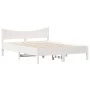 Solid white pine wood bed frame 140x190 cm by , Beds and slatted bases - Ref: Foro24-844742, Price: 125,50 €, Discount: %