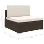 Mittelsitz und Kissen aus 1 Stück braunem synthetischem Rattan von vidaXL, Modulare Sofas für den Außenbereich - Ref: Foro24-...