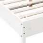 Solid white pine wood bed frame 140x190 cm by , Beds and slatted bases - Ref: Foro24-844742, Price: 125,50 €, Discount: %