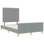 Estructura de cama con cabecera Gris claro 120 x 200 cm tela