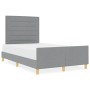 Estructura de cama con cabecera Gris claro 120 x 200 cm tela