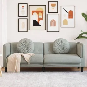 3-seater light gray velvet sofa with cushions by , Sofas - Ref: Foro24-372642, Price: 236,34 €, Discount: %
